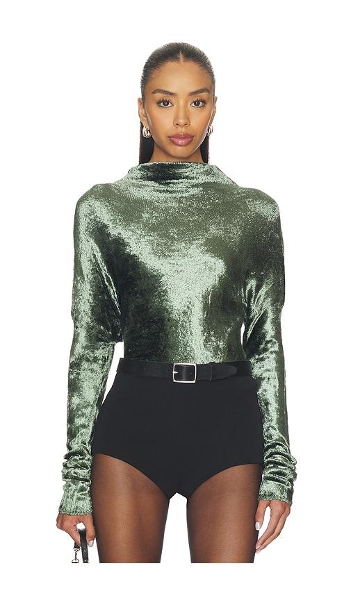lapointe velvet dolman top in green. - size l (also in s)