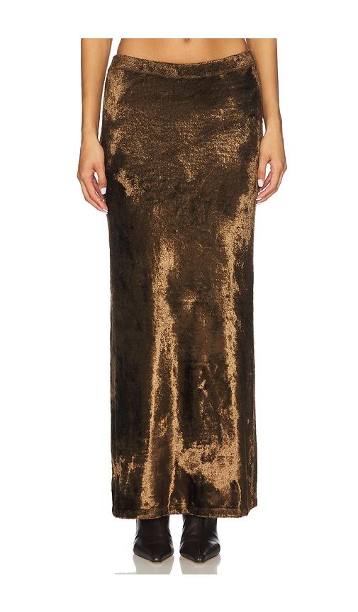 lapointe velvet skirt in brown. - size m (also in s, xl)