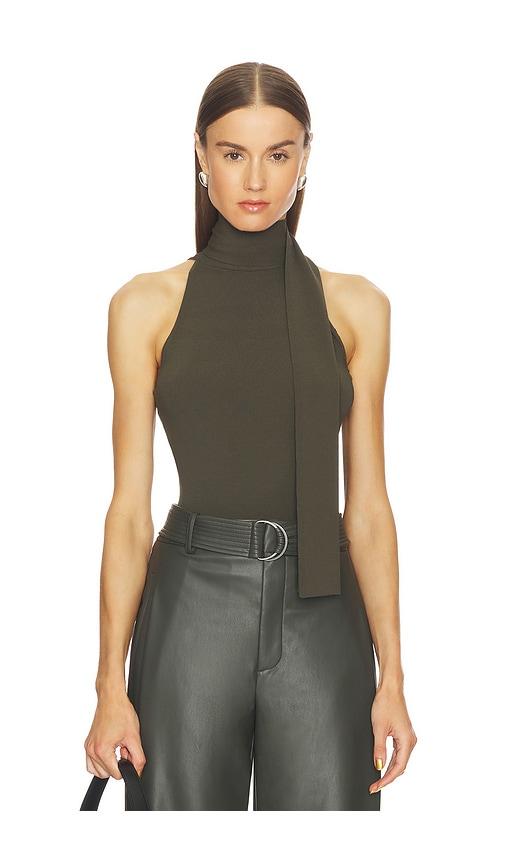 lapointe viscose halter top in dark green. - size m (also in s)