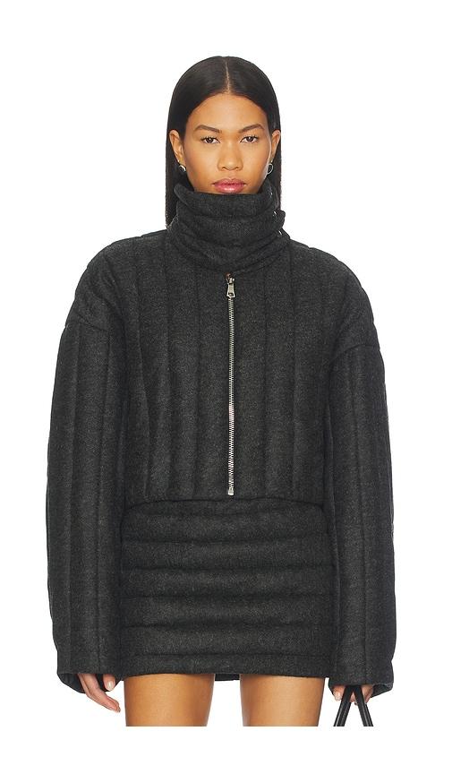 laquan smith funnel neck jacket in grey. - size m (also in s, xs)