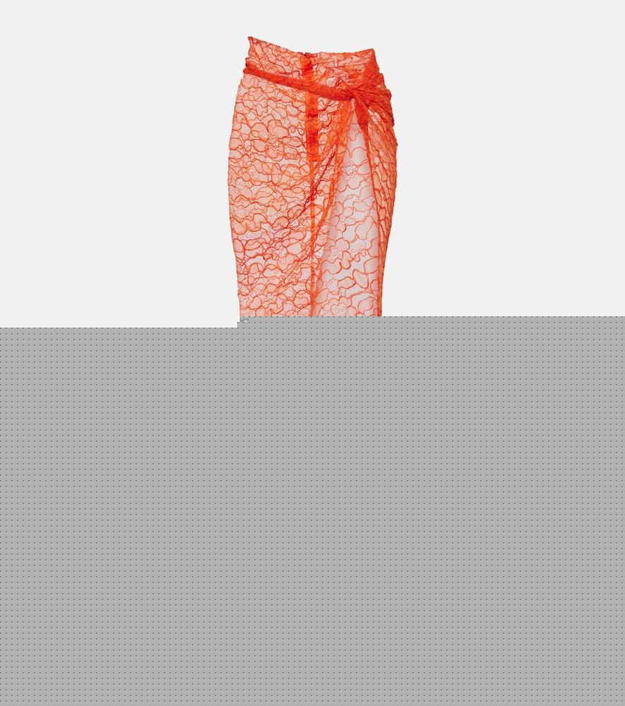 laquan smith lace wrap skirt