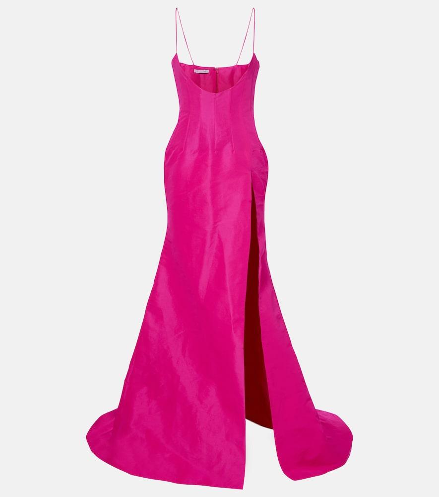 laquan smith scoop-front gown