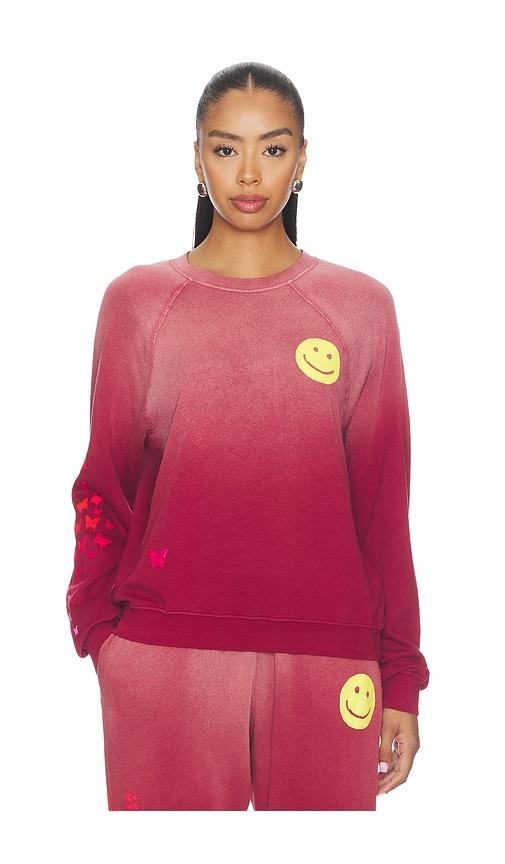 lauren moshi anela crewneck raglan pullover in red. - size m (also in xs, s)