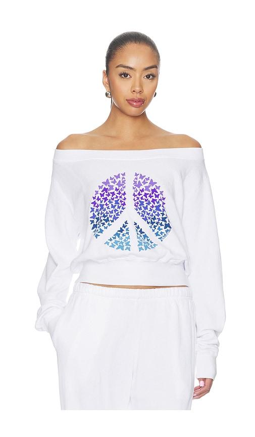lauren moshi bronwyn off the shoulder sweatshirt in white. - size l (also in xs, s, m, xl)