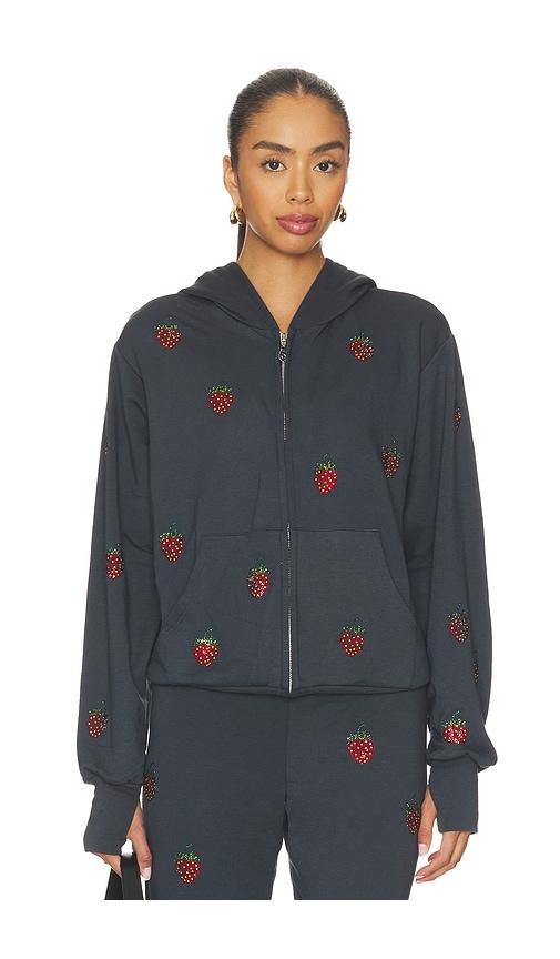 lauren moshi hezly zip up hoodie in black. - size l (also in s, m)