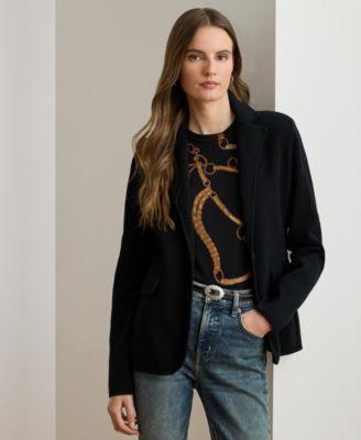 lauren ralph lauren womens cotton blend sweater blazer