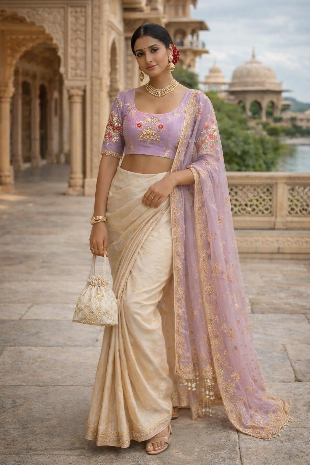 lavender embroidered blouse