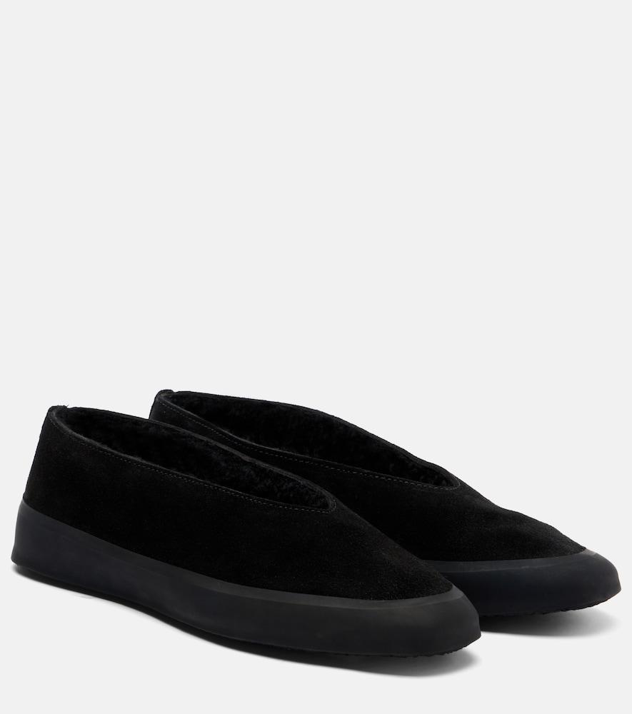 le monde béryl apres ski shearling-lined suede ballet flats