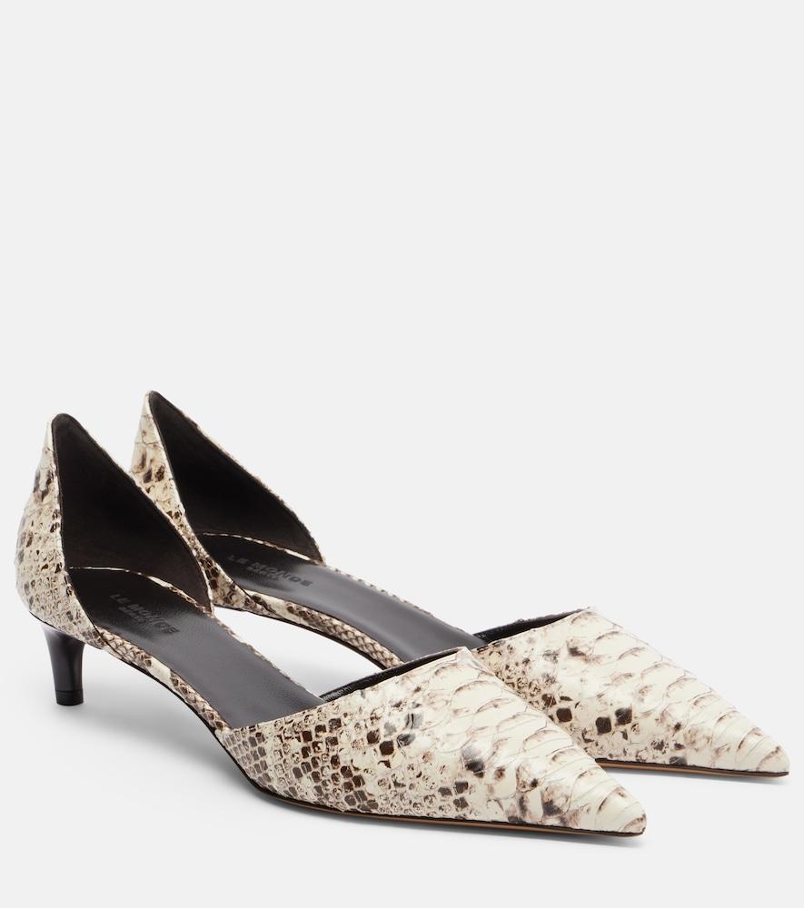 le monde béryl dakota snake-effect leather pumps