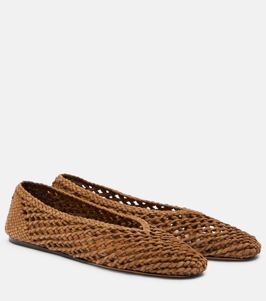 le monde béryl regency woven suede ballet flats