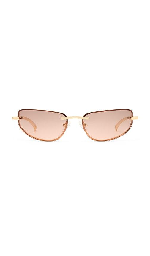 le specs bubbles sunglasses in metallic gold.