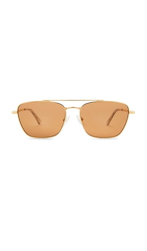 le specs diametric ii sunglasses in metallic gold.