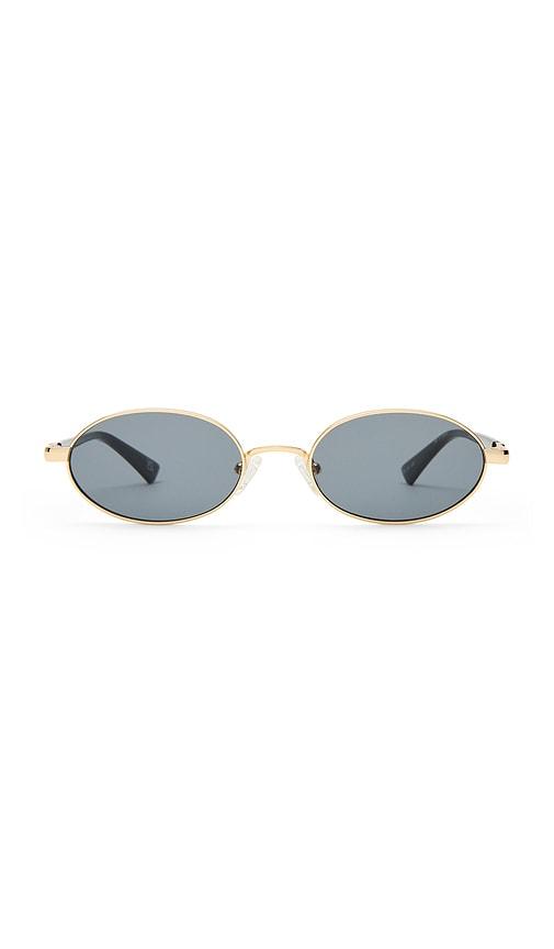 le specs icicle sunglasses in metallic gold.
