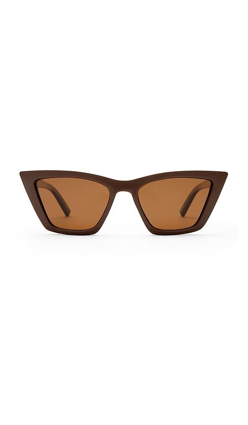 le specs velodrome sunglasses in brown.