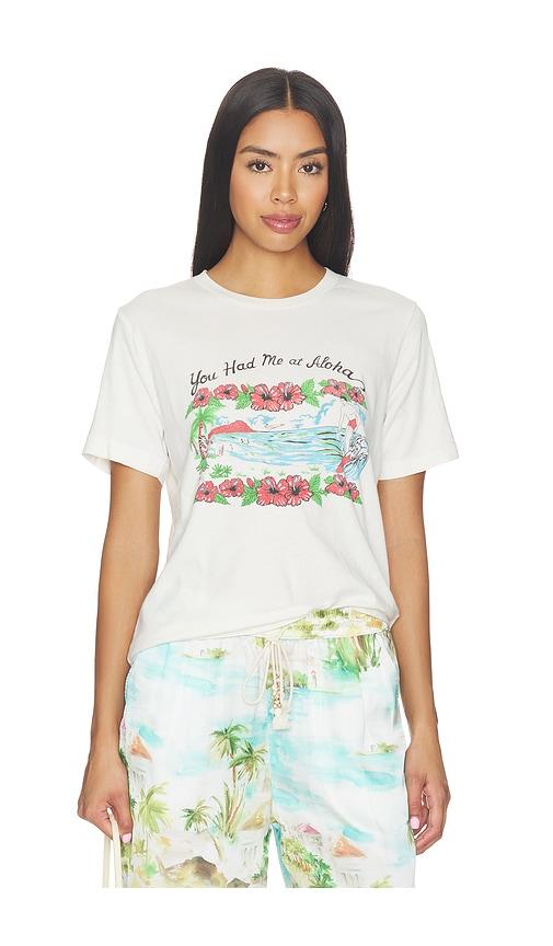 le superbe you had me at aloha tee in white. - size l (also in xs, s, m)