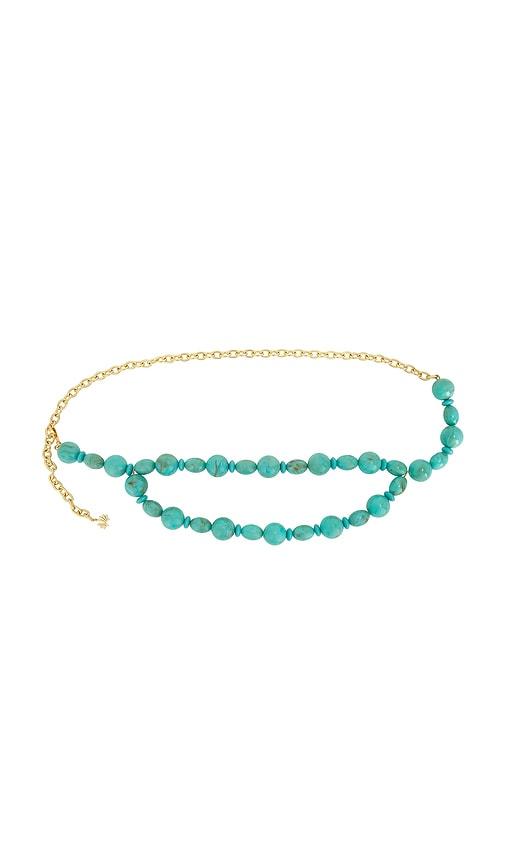 lele sadoughi aventura chain belt in teal.