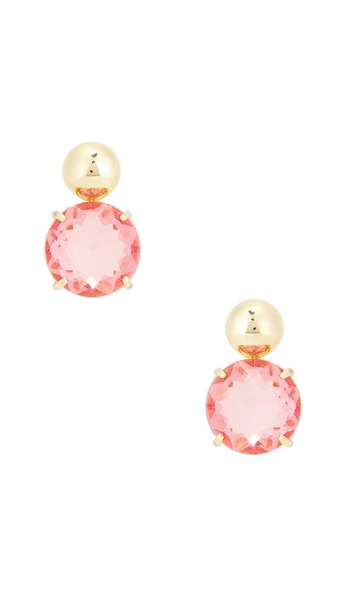 lele sadoughi crystal cactus flower stud earrings in rose.