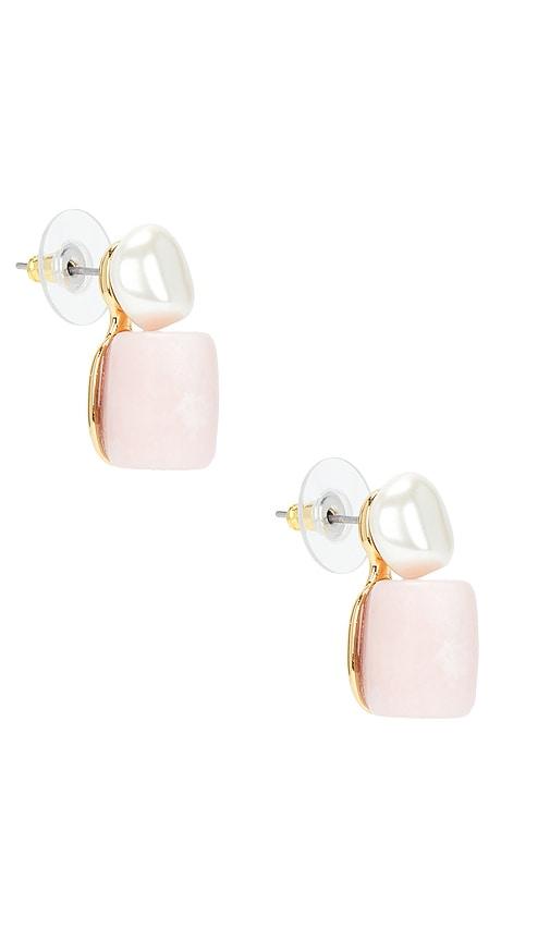 lele sadoughi pebble stud earring in blush.