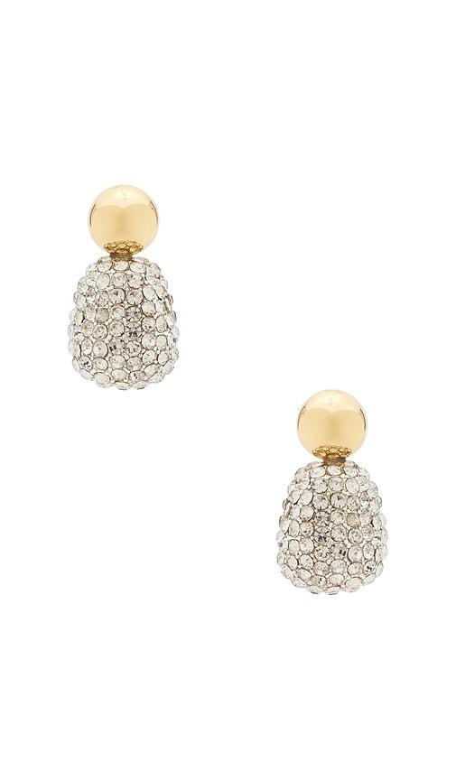lele sadoughi pebble stud earrings in metallic silver.