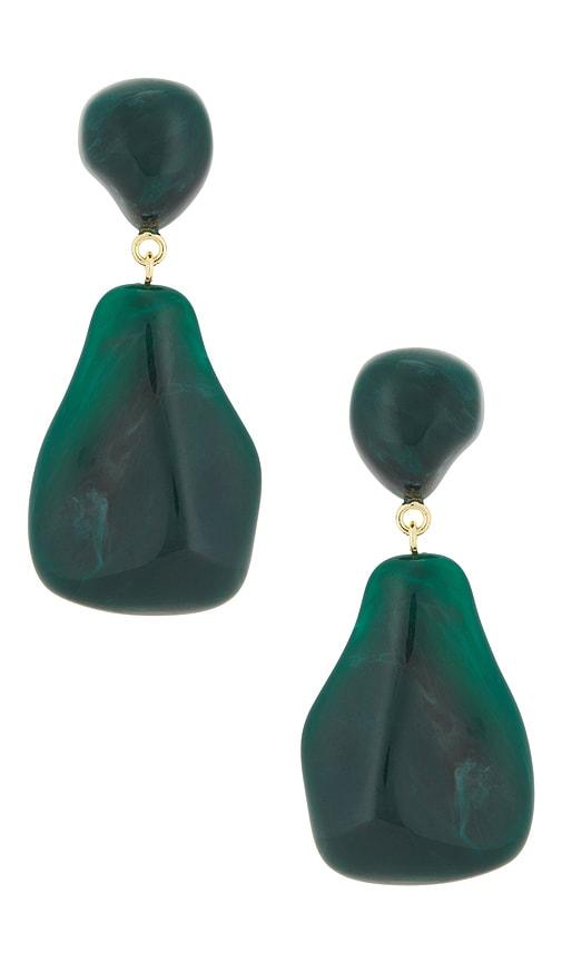 lele sadoughi wilma drop earrings in green.