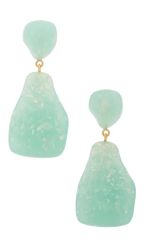 lele sadoughi wilma earrings in mint.