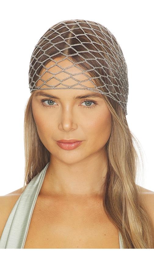 lelet ny chain bandana in metallic silver.