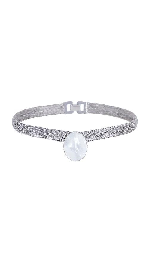 lelet ny charlotte mesh choker in metallic silver.