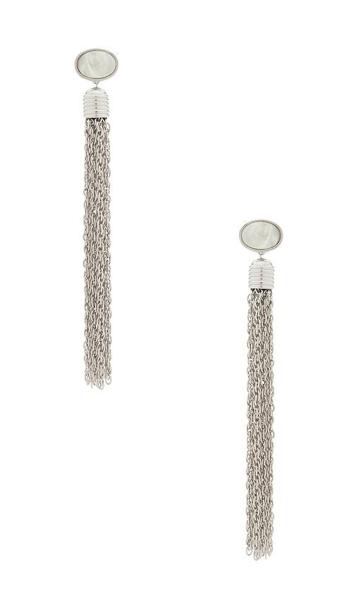 lelet ny charlotte tassel earrings in metallic silver.