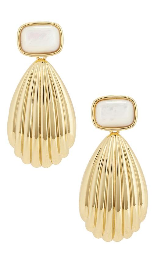 lelet ny chiara shell oversized earrings in metallic gold.