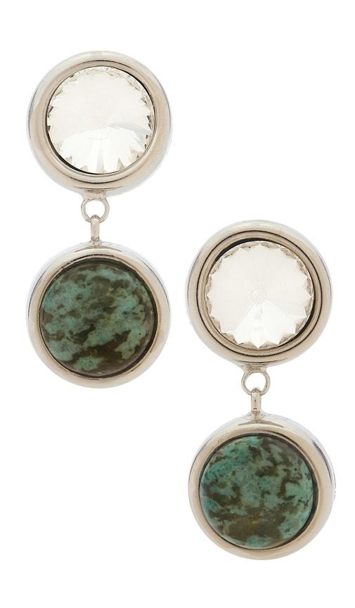 lelet ny clare crystal and stone drop earrings in turquoise.