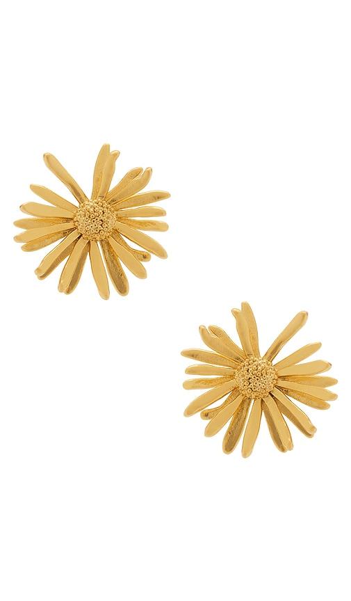 lelet ny daisy stud earrings in metallic gold.