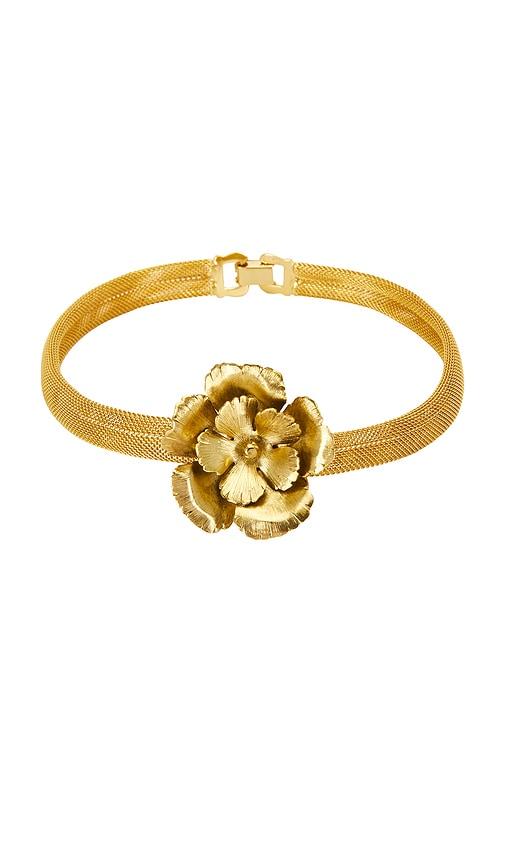 lelet ny eden mesh choker in metallic gold.