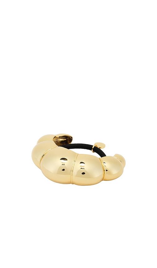 lelet ny glossy croissant pony cuff in metallic gold.