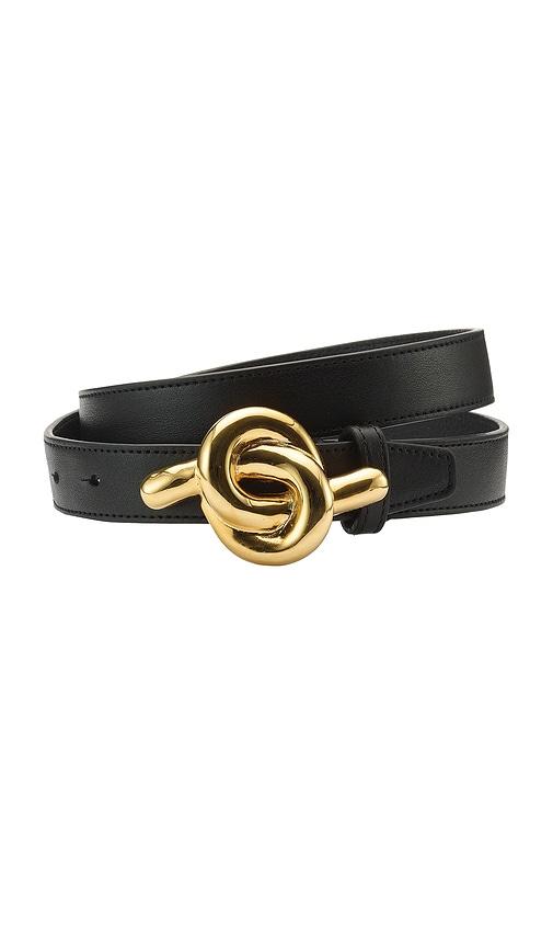 lelet ny glossy knot leather belt in black. - size m (also in s)