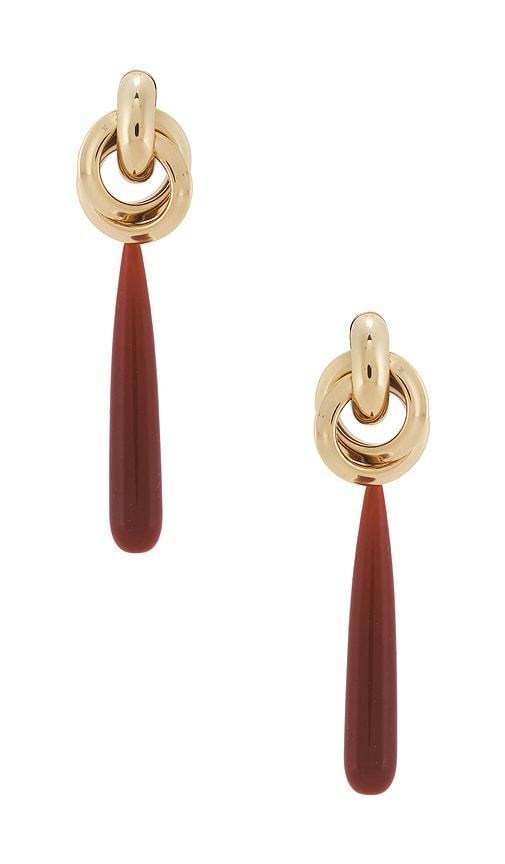 lelet ny nala knot stone earrings in metallic gold.