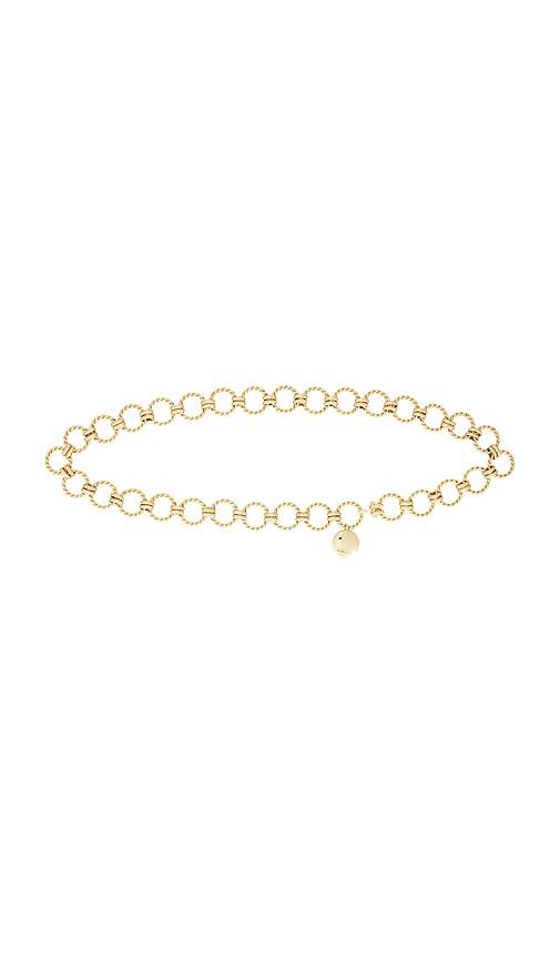 lelet ny odette chain belt in metallic gold.