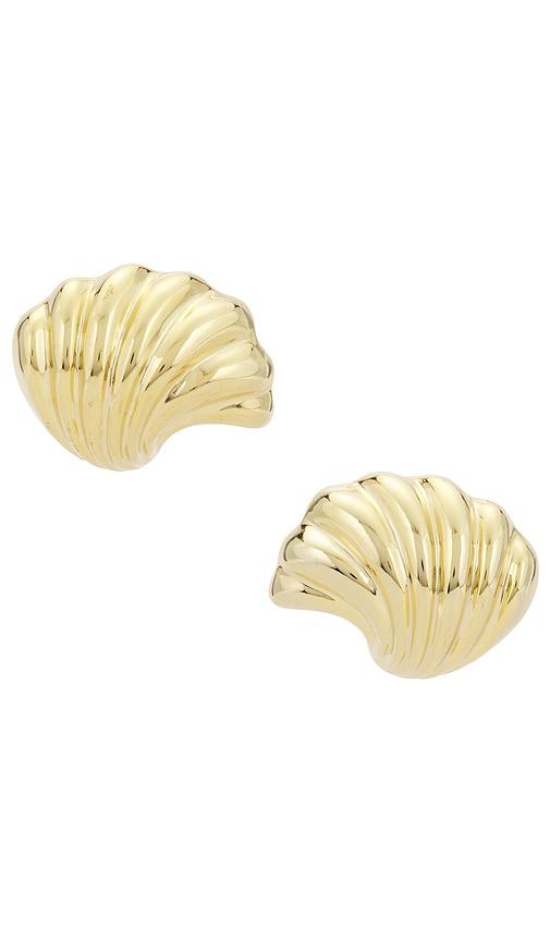 lelet ny vini button earrings in metallic gold.