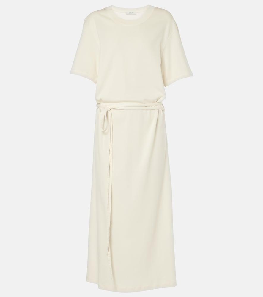 lemaire belted cotton jersey midi dress