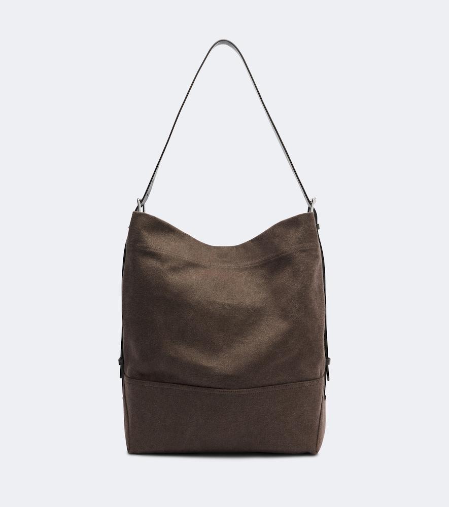 lemaire belted medium cotton canvas tote bag