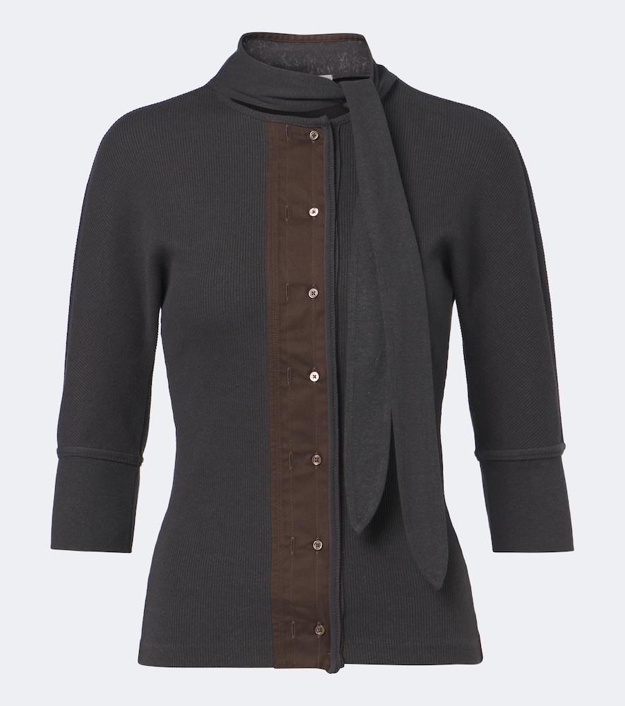lemaire cotton and linen-blend jersey t-shirt