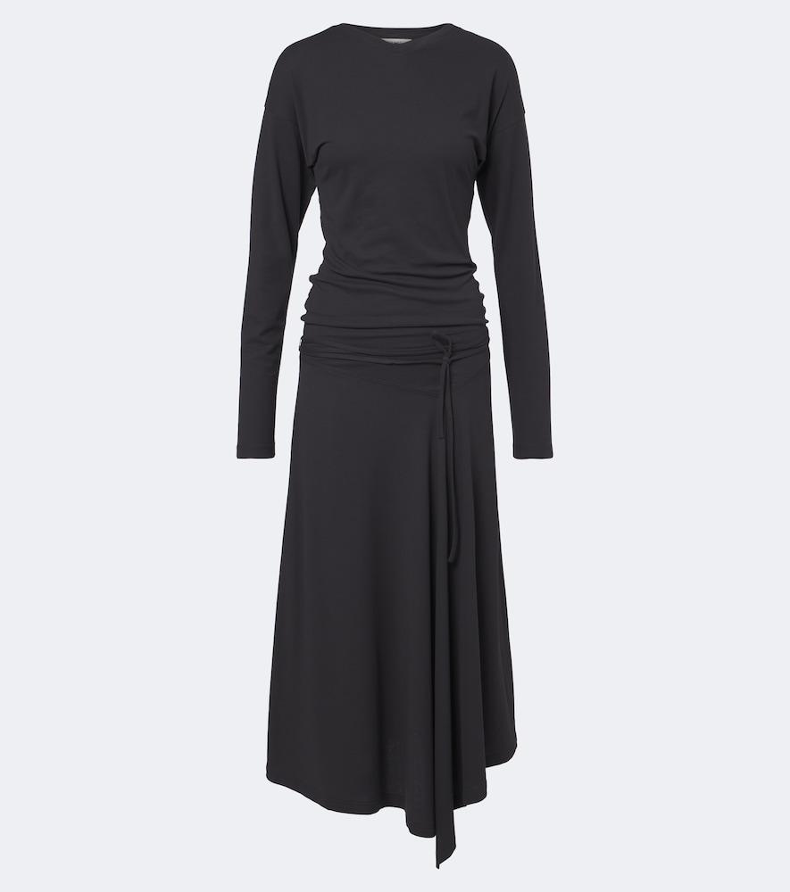 lemaire cotton jersey crêpe midi dress