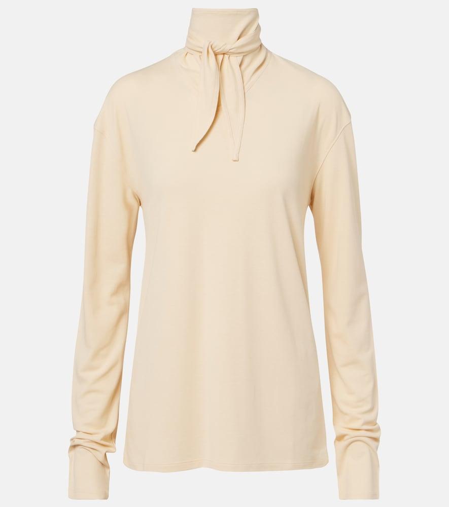 lemaire cotton jersey turtleneck top