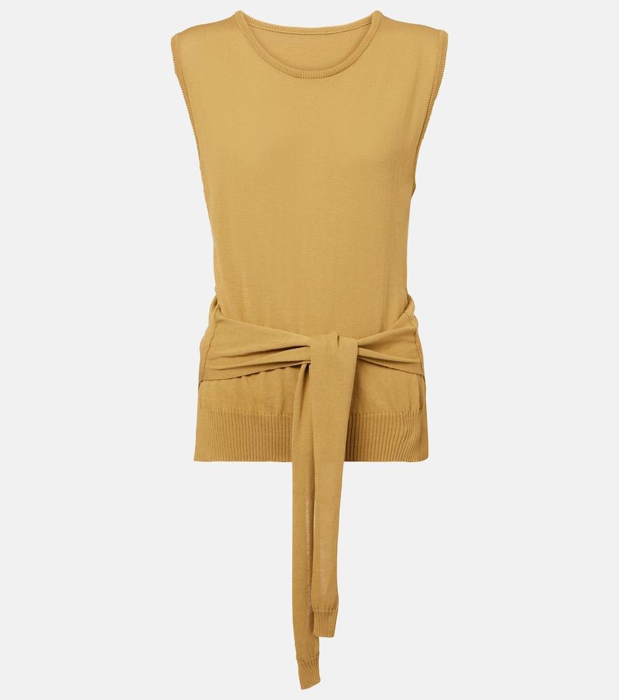 lemaire knitted tie-detail cotton top