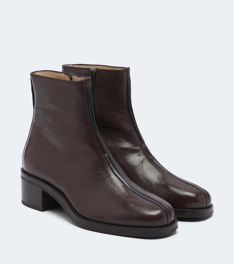 lemaire piped leather ankle boots
