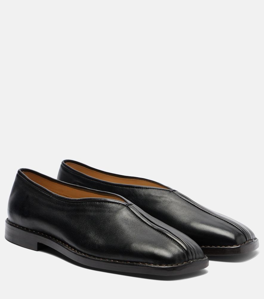 lemaire piped leather slip-on shoes