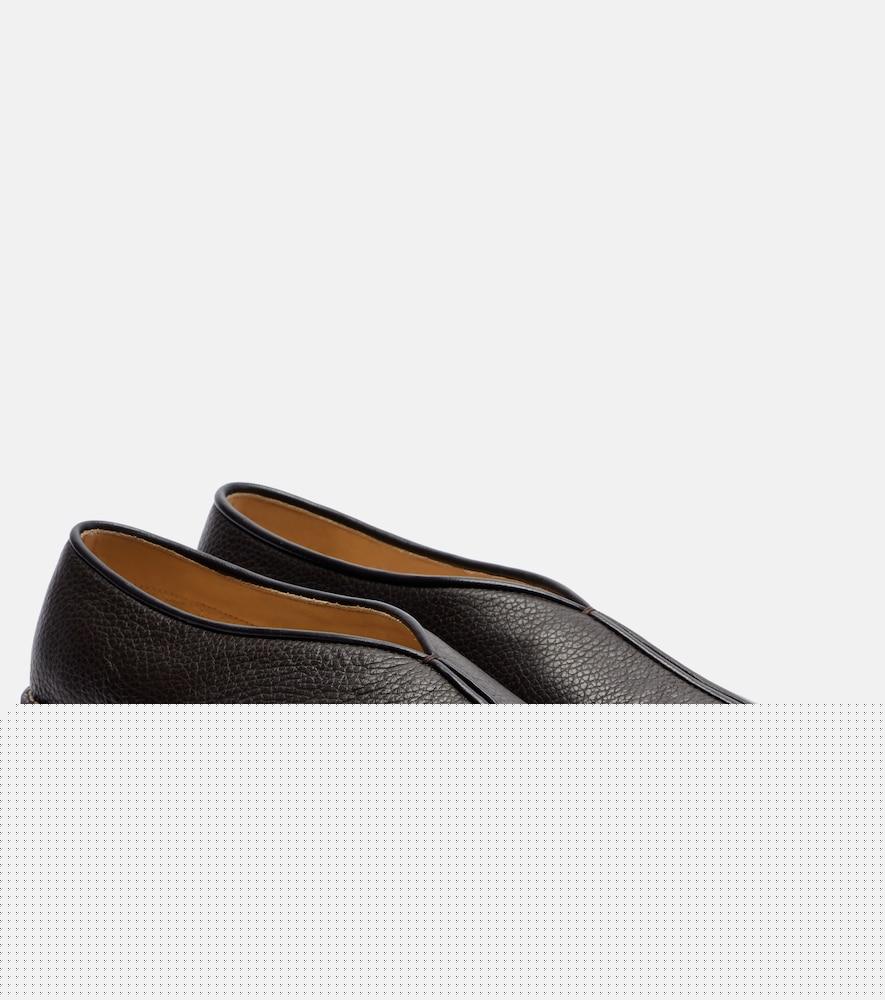 lemaire piped leather slip-on shoes