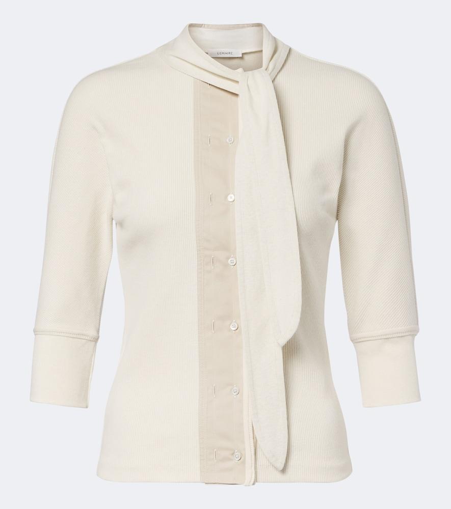 lemaire ribbed-knit cotton and linen top