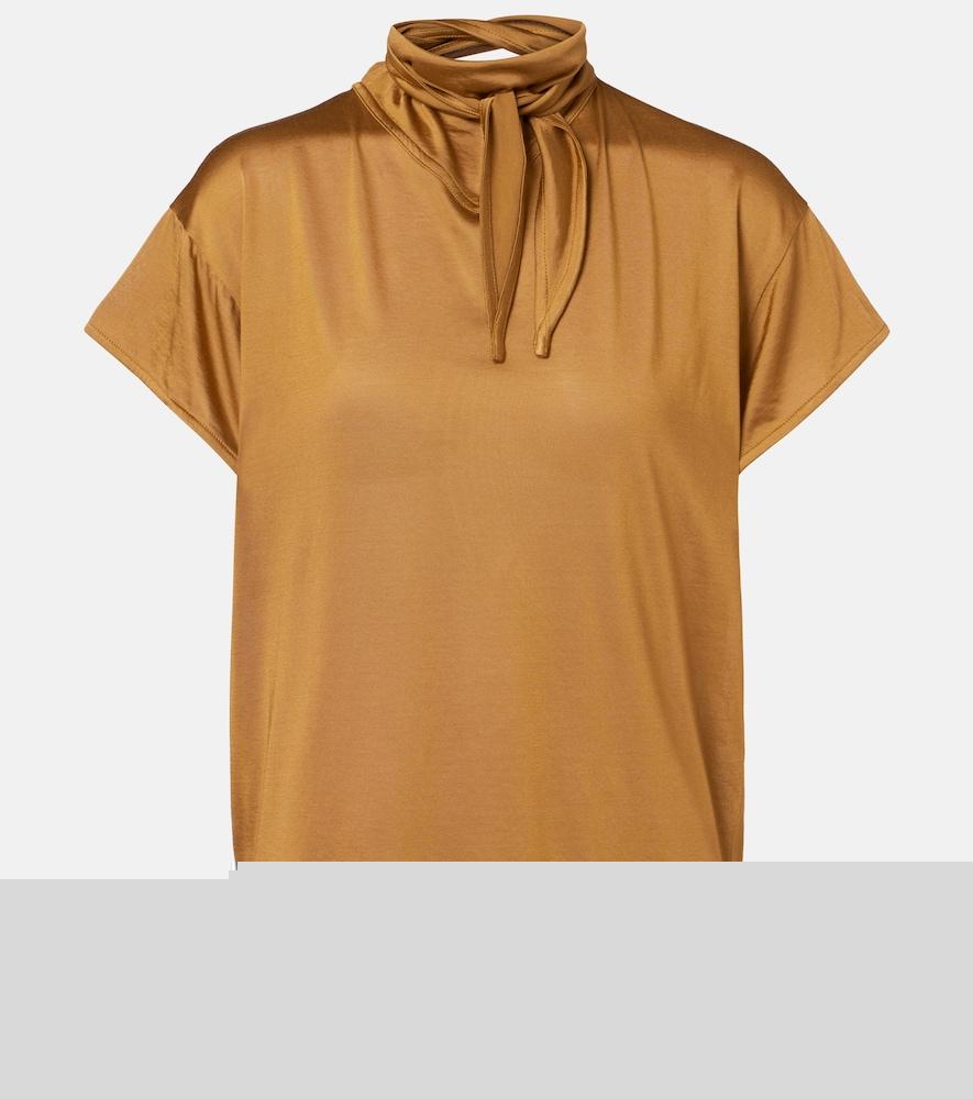 lemaire scarf-detail jersey top