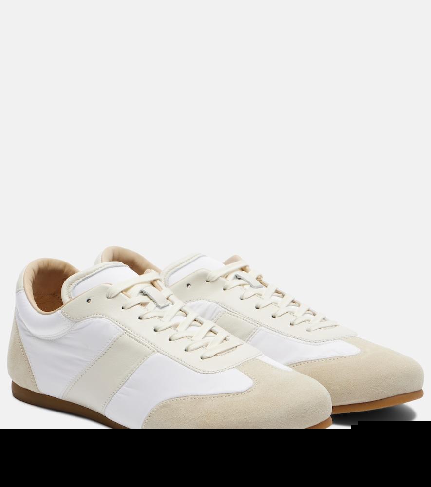 lemaire soft suede-trimmed sneakers