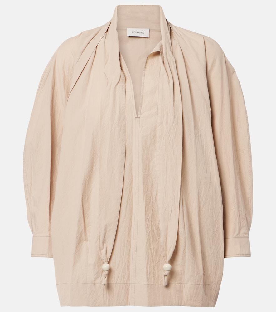 lemaire tie-neck cotton crêpe blouse